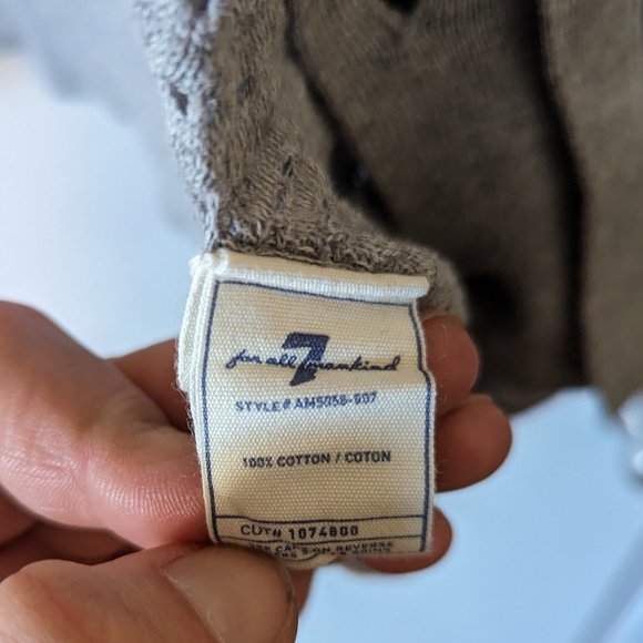 7 For all Mankind - Perforated grey cardigan - Sz S (fits M) - Picture 8 of 9